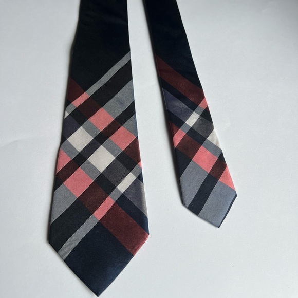 Express Plaid Pattern Silk Tie - Picture 2 of 5